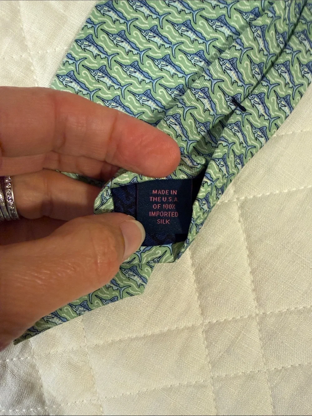 Vineyard vines youth Green Marlin Silk Tie